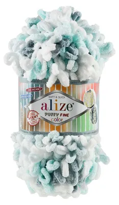100g Strickgarn ALIZE Puffy Fine Color 5939 türkis