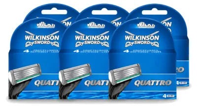 Produktbild von 6 x Wilkinson Quattro Ersatzklingen mit Präzisionstrimmer - Vorteilspackung - 6 Stücke