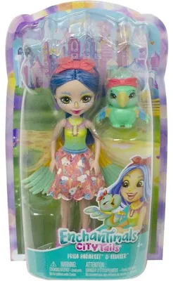 Image de Enchantimals poupee prita et perroquet flutter - figurine 15 cm - animal - mattel hhb89