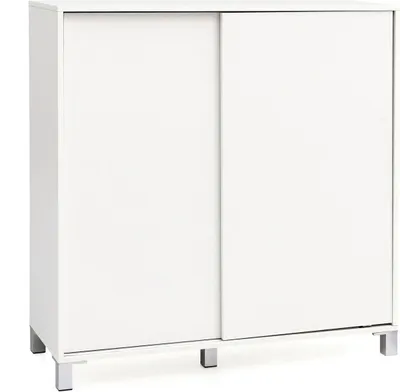 Produktbild von Schuhschrank WL5.712 Holz Weiß 100x108x37,5 cm Ablage Hoch, Design Schuhständer Groß 20 Paar Schuhe Schuhregal Flur, Schuh Aufbewahrung Platzsparend, Schuhablage Dielenmöbel Modern XXL