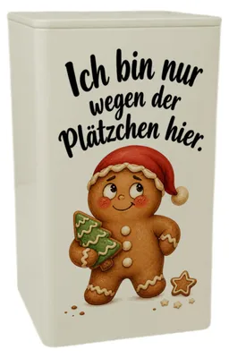Produktbild von Dose 900ml Lebkuchenmann - Vorratsdose für Backfans Teedose Mit Spruch: Ich bin