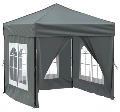 Produktbild von vidaXL Partyzelt Faltbar mit Seitenwänden Anthrazit 2x2 m
