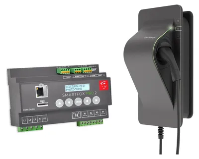 Produktbild von SMARTFOX Wallbox-Set, Pro 2 Energiemanager, 80A-Stromwandler, 11kW-Wallbox, 7m-Kabel, RFID, 1 Stk.