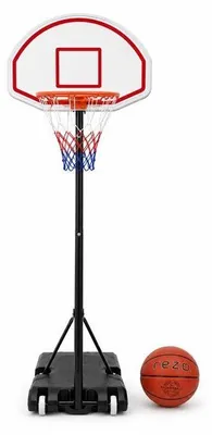 Image de Panier de basketball REZO - Réglable 1,65 à 2,10 m - Deux roues - Avec ballon et pompe