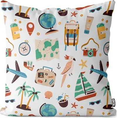 Produktbild von VOID Reise Kompass Karte Kissenbezug Kissenhülle Polyester wasserfest Outdoor Garten Kissen Deko