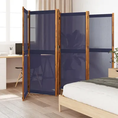 Obrázok produktu pre Prepážka so 6 panelmi, rozmer 420 x 180 cm, tmavomodrá, vhodná do kancelárie a spálne