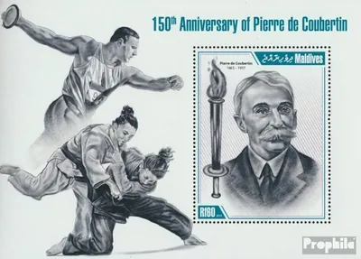 Produktbild von Briefmarken Malediven 2013 Mi Block 662 (kompl. Ausg.) postfrisch Pierre de Coubertin