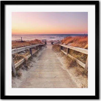 Produktbild von Bild - 50 cm x 50 cm - MDF - Rahmen, Wandkunst - Weg zum Strand