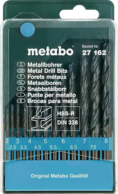 Produktbild von Metabo HSS-R-Bohrerkassette, 13-tlg. (Ø 2 / 2,5 / 3 / 3,5 / 4 / 4,5 / 5 / 5,5 / 6 / 6,5 / 7 / 7,5 / 8 mm)