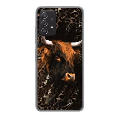 Produktbild von MuchoWow® Handyhülle Schutzhülle Hülle für Samsung Galaxy A53 5G Schottischer Highlander - Pantherdruck - Schwarz Silikon Softcase Handy Hülle - Schutzabdeckung