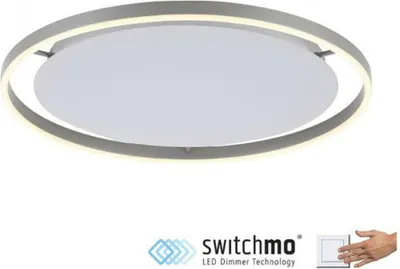 Zdjęcie produktu dla Oprawa sufitowa LED JUST LIGHT Switchmo, 60 cm, aluminium, ciepła biel, ściemnialna
