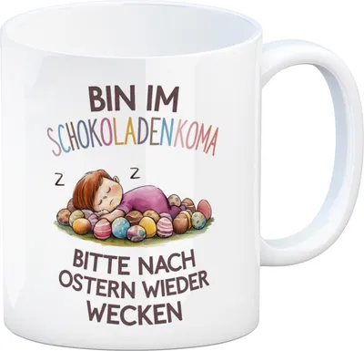 Produktbild von Schokoladenkoma Kaffeebecher - Kind auf Schokoladeneiern