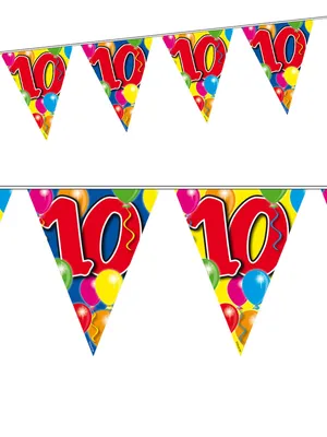Produktbild von 10. Geburtstag Wimpel-Girlande Party-Deko bunt 10m