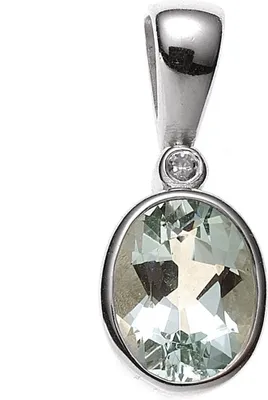 Produktbild von JOBO Anhänger 585 Gold Weißgold 1 Aquamarin 1 Diamant 0,01ct.
