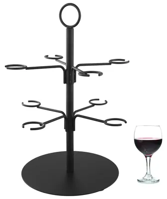 Getränkesäule für 8 Gläser, schwarz, Eisen