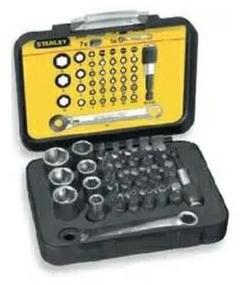 STANLEY Bit-Set 39-teilig mit Ratsche und Magnethalter