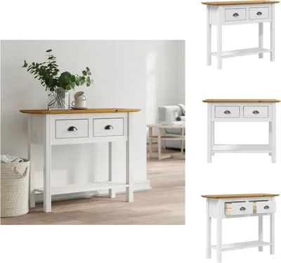 Obrázek produktu pro vidaXL Konzolový stolek BODO Brown 90x34,5x73 cm z masivního borovicového dřeva - Odkládací stolky