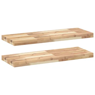 Produktbild von Schweberegale 2 Stk. 80x30x4 cm Massivholz Akazie Unbehandelt