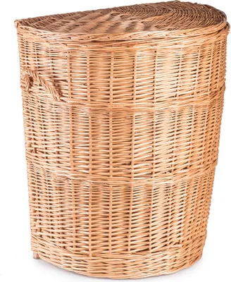 Produktbild von JIPRO® Wäschekorb aus Weide halbrund Kleding III. - Weidenkorb - B 36 x T 29 x H 51(cm)