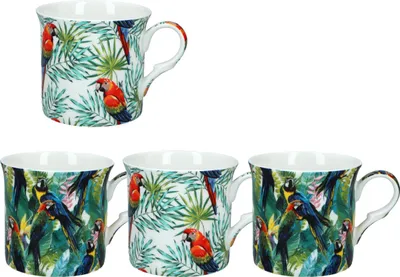 Image de Ensemble de 4 tasses - Motifs tropicaux (FBCh)