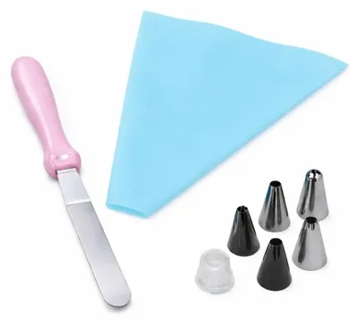 Image de Lot de 8 poches à douille PARENCE, 22 cm, 5 douilles, poignée ergonomique