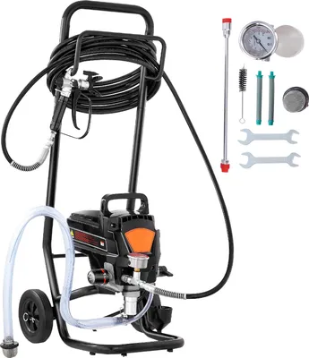Produktbild von SucceBuy Stand Airless-Farbspritzgerät, 950 W 3000 PSI hocheffizientes elektrisches Spritzgerät mit Wagen, feines und gleichmäßiges Streichen für den Innen- und Außenbereich von Häusern, Möbel und Zäune