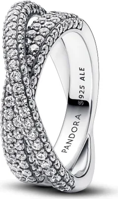 Produktbild von Pandora Timeless Pavé Gekreuzter Doppelband-Ring 193022C01 Damenring, Ringgröße:50