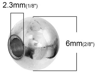 Produktbild von 20 Hochwertige Edelstahl Perlen Zwischenperlen Fedelperlen, 6mm, silberfarbig