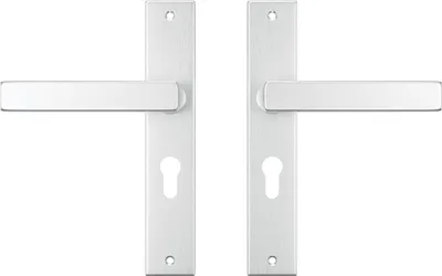 Produktbild von AXA Türbeschlagset Innentür - Edge Riga - Türgriff Aluminium - mit Zylinderbohrung - PC55 - Türgriff mit Schutzblech