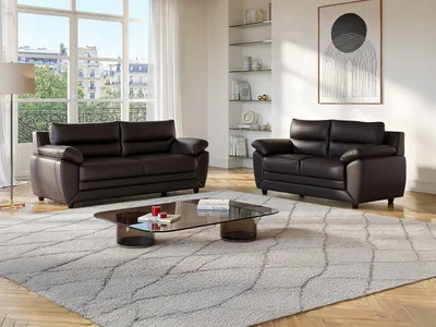 Produktbild von Couchgarnitur 3+2 - Kunstleder - Braun - MANOA