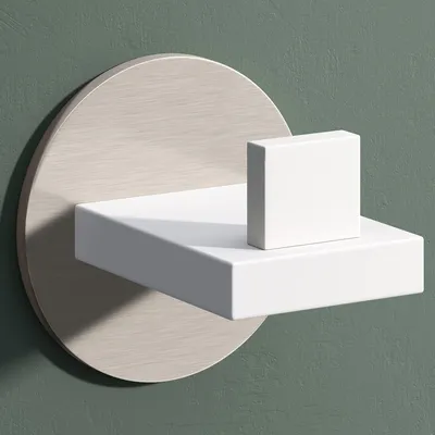 Produktbild von Mai & Mai Kleiderhaken 1 Stück Wandgarderobe Wandhaken aus Edelstahl Garderobenleiste Garderobenhaken 6cm Matt weiß + Nickel gebürstet Stalo-08