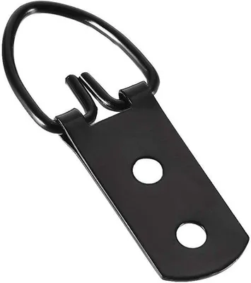 Zdjęcie produktu dla Zestaw 20 haczyków fotograwerowanych w kształcie litery D - stal, dekoracja ścienna - czarny kolor - 52 mm x 20 mm