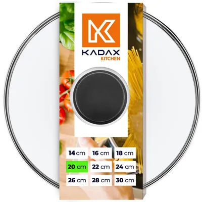 Produktbild von KADAX Glasdeckel mit schwarzem Silikongriff "Tolfa", hitzebeständiger Topfdeckel, 20 cm