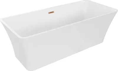 Produktbild von Mexen Tonia freistehende Badewanne 170 x 75 cm, weiß, gebürsteter Messingüberlauf - 52171707500-65