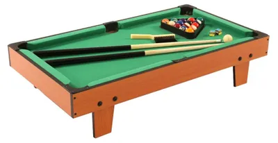 Produktbild von Bandito Mini Billard, kleiner stabiler Billardtisch zum Spielen am Boden oder als TischauflageSpielspaß für Kinder und Erwachsene, 93x51x20cm inkl. Zubehör, Tolles Geschenkset