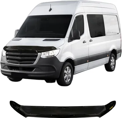 Produktbild von SCOUTT | Motorhaube Windabweiser Insekten Steinschlagschutz Für Mercedes Sprinter ab 2019, Aerodynamisch, Einfache Montage, Getönt, Spezielle Halterungen Für Die Haube (Ohne Bohren)