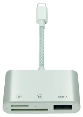 Produktbild von INF Type-C 3-in-1 Kartenleser SD TF USB ABS 10cm für iPad und MacBook Grün