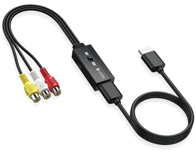 Productafbeelding van RCA naar Hdmi converter - HDMI-kabel 50 cm - 4:3/16:9 schakelaar - 1080p/720p