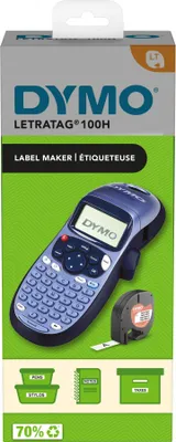 Productafbeelding van Dymo® 2174576 Labelprinter LetraTag® 100H - ABC-toetsenbord, thermische directe afdruk, zwart/blauw