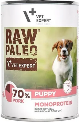 Produktbild von RAW PALEO Puppy Monoprotein Pork – Nassfutter für Welpen - 400 g