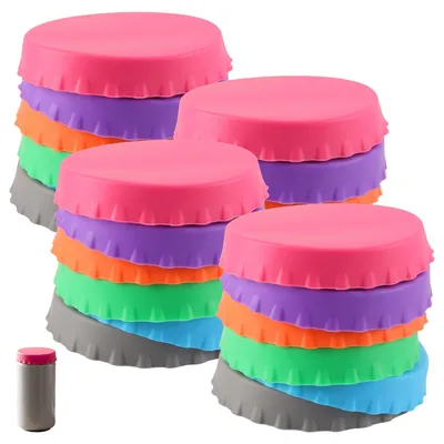 24 Silikon-Dosenverschlüsse 65 mm, wiederverwendbar, 6 Farben