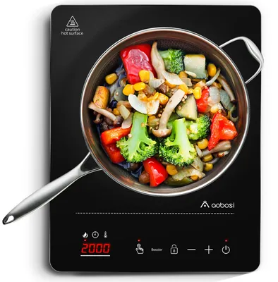 Zdjęcie produktu dla Płyta indukcyjna przenośna - moc 1800 W - 1 strefa gotowania - szklana powierzchnia - srebrna