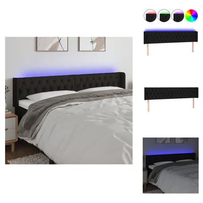 Imagen del producto de vidaXL Cabecero LED  de 203x16x78/88 cm, tapizado en tela - Cabecero y piecero