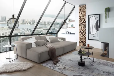 Produktbild von KAWOLA Big Sofa SAMU Feincord grau