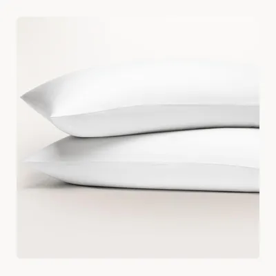 Kissenbezüge 70x90 cm, 2er Set, Weiß, Bio-Baumwolle, Reißverschluss