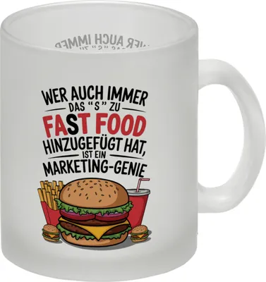 Produktbild von Fast Food - FAT FOOD Glas Tasse für Burger Fans