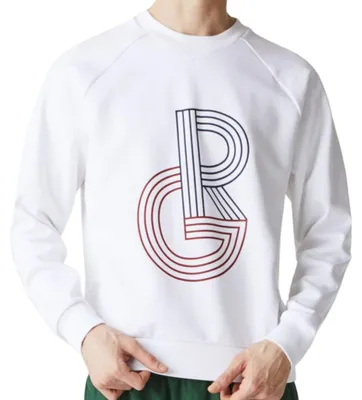 Produktbild von Herren-Sweatshirt Lacoste Roland Garros weiß sportlich aus Baumwolle XS