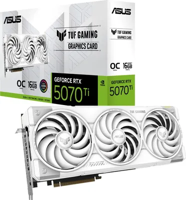 Image de ASUS TUF Gaming GeForce RTX 5070 Ti 16GB GDDR7 Scheda Video Bianca OC Edition