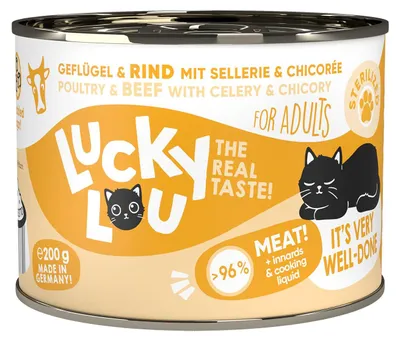 Produktbild von Lucky Lou Lifestage Sterilized Geflügel & Rind 6x 200 g