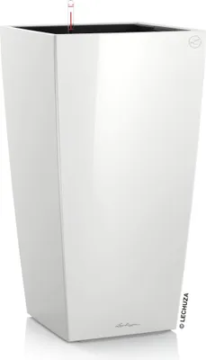 A white planter on a white background.